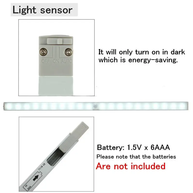 Wireless 20 LED Motion sensor night light battery power 7