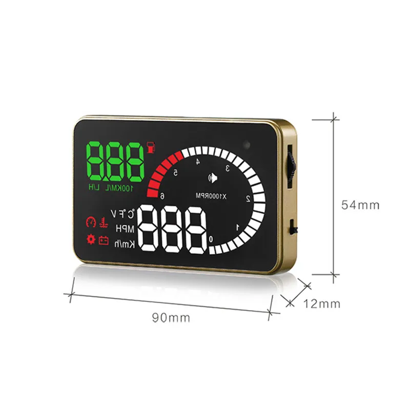 Head Up Дисплей 3 "ABS HUD OBD автомобиля Скорость ometer OBD2 Скорость o более Скорость Напряжение сигнализации лобовое стекло проектор разъем OBDii