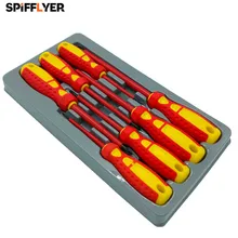 7PCS Insulated font b Screwdriver b font Set CR V High Voltage 1000V Magnetic Phillips Slotted