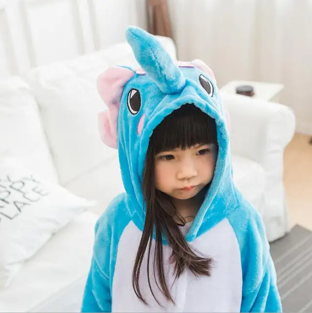 Kid Grey Koala Kigurumi Onesies Children Cartoon Anime Jumpsuit Clothes Costume Girl Boy Cute Animal Disguise Sleepwear Pajamas Elephant