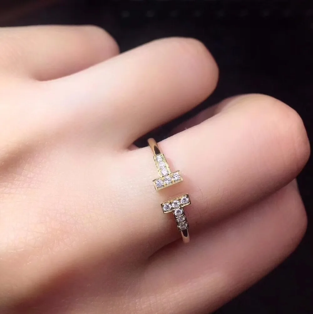 

On Sale Fine Jewelry Real 18K Facny White Diamond Wedding Engagement Female Rings for Women Fine Diamonds Ring