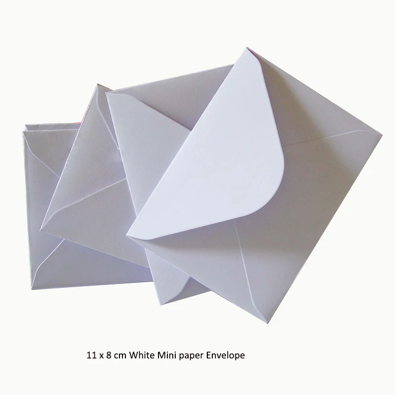 100pcs Lxw 11x8cm White Mini Kraft Envelope Business Vip