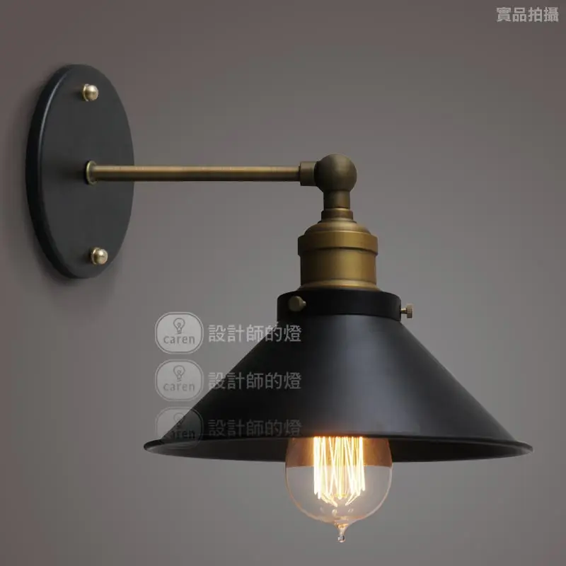 Loft rh american vintage single head small protected wall lamp Industry style light-in Wall ...