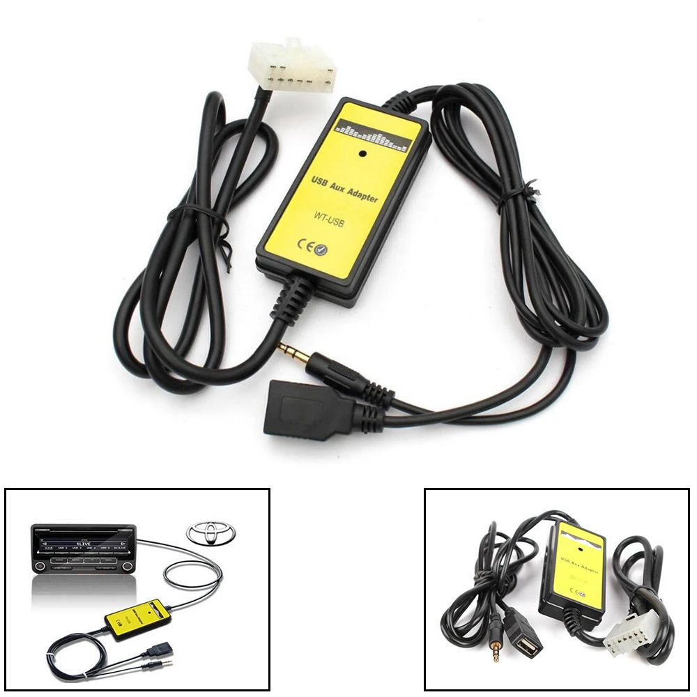 Профессиональный Автомобильный USB Aux-in адаптер mp3-плеер радио интерфейс для T/oyota