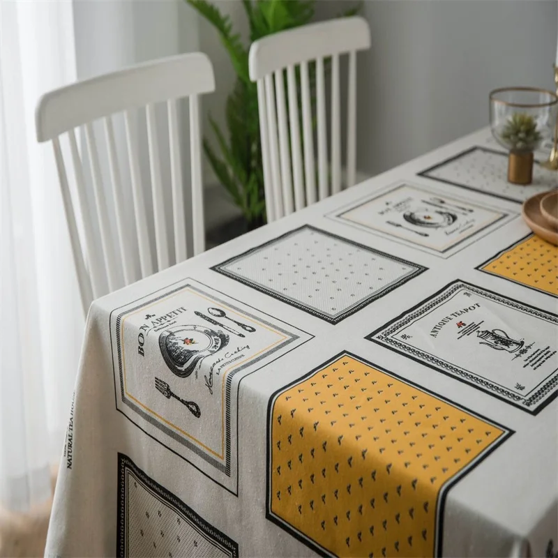 

Rectangular household cotton linen tablecloth