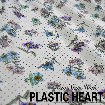 

LEO&LIN White floral 100% silk crepe de chine dress shirt thin spring summer dress fabric (1 meter)