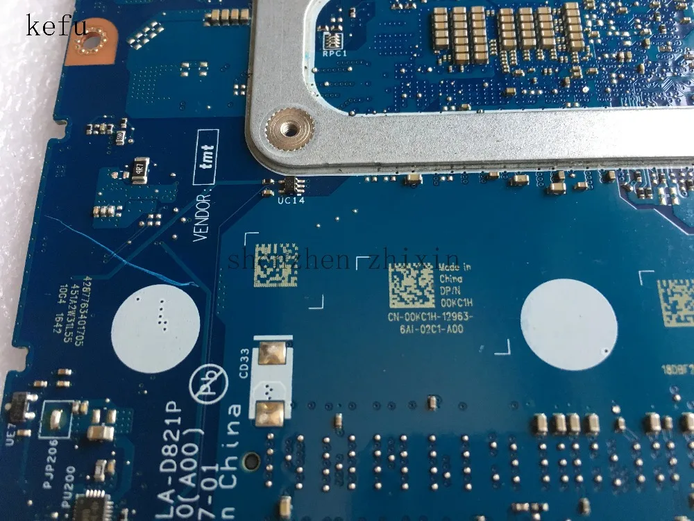 Kefu для DELL Inspiron 15 7460 7560 Материнская плата ноутбука I7-7500U Процессор BKD40 LA-D821P REV: 1,0(A00) CN-00KC1H 00KC1H 0KC1H, хорошая