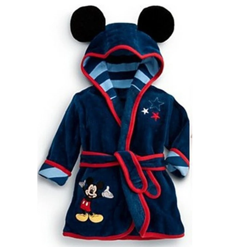Orange, Size 100: 2-3T Baby Boys Girls Cartoon Bathrobe Soft Coral Fleece Infant Toddler Muticolored Sleepwear Outfit