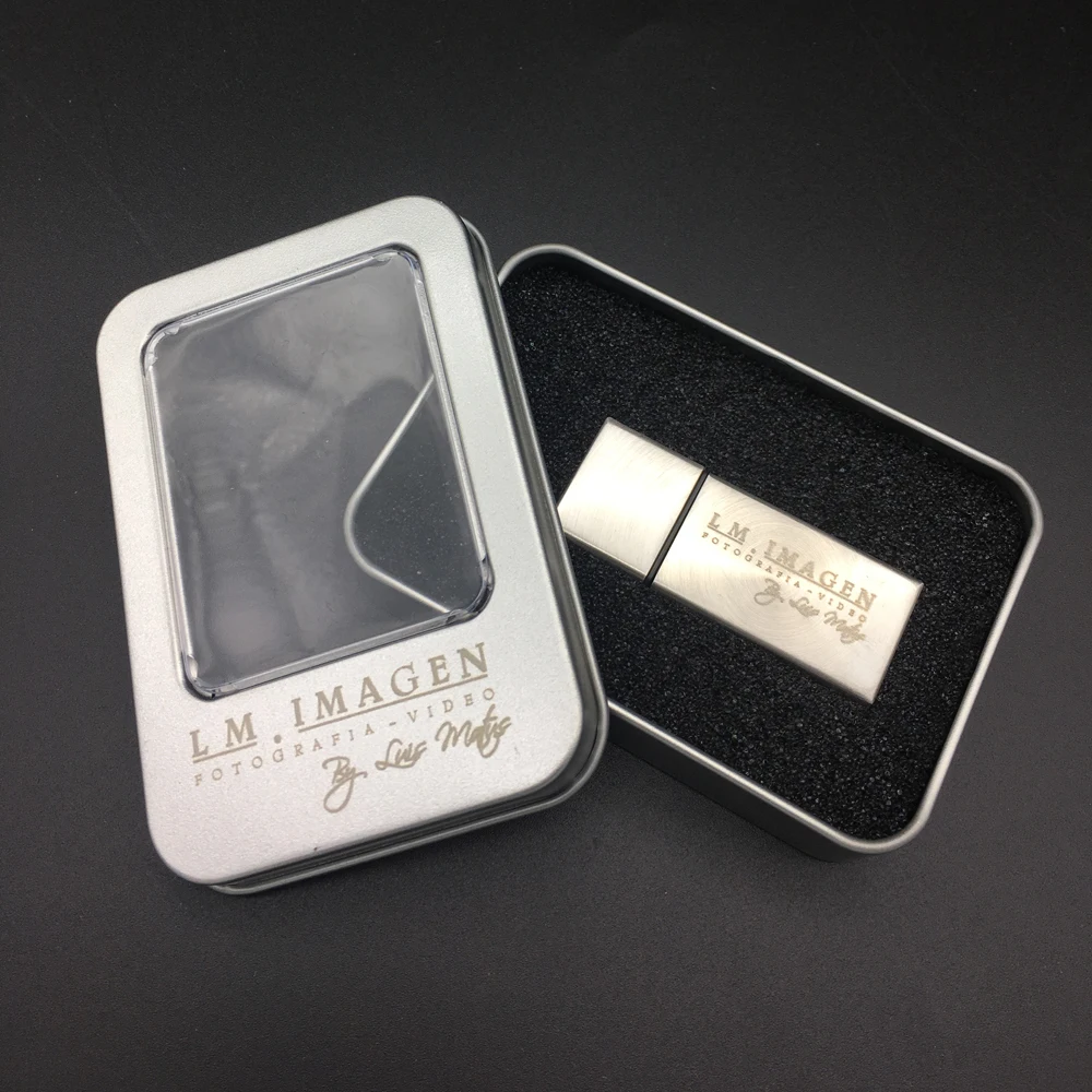 Металлический USB флеш накопитель 10 шт./лот 4 ГБ 8 16 32 64 usb 2 0 + металлическая коробка