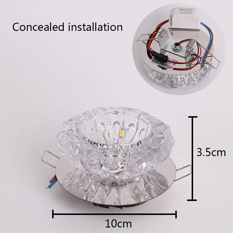 Потолочный светильник, Кристальный светодиодный потолочный светильник для гостиной, спальни, лампада, светодиодный светильник, плафон, 3 Вт, 5 Вт, цветной