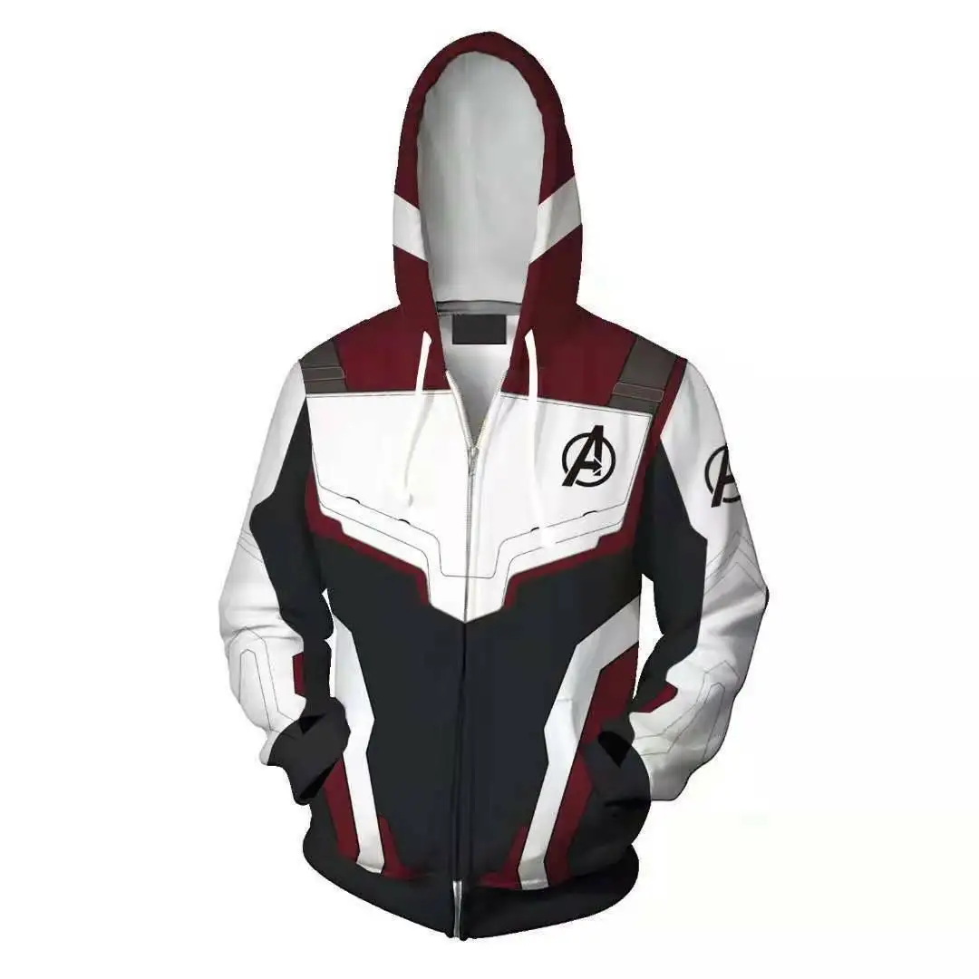 Unisex Mens Womens 3D Avengers 4 Endgame Hoodie Zipper Jacket Short Coat Sports Wear Costume Cosplay Prop