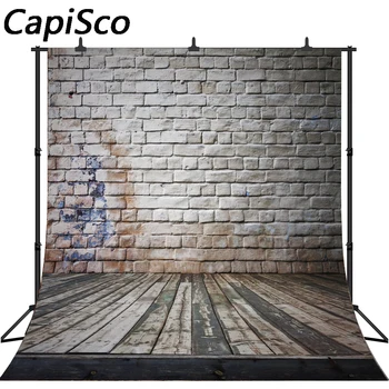 

Capisco Photo Backdrops Old Brick Stone Wall Wooden Floor Baby Child Doll Portrait Photo Background Photocall Photo Studio