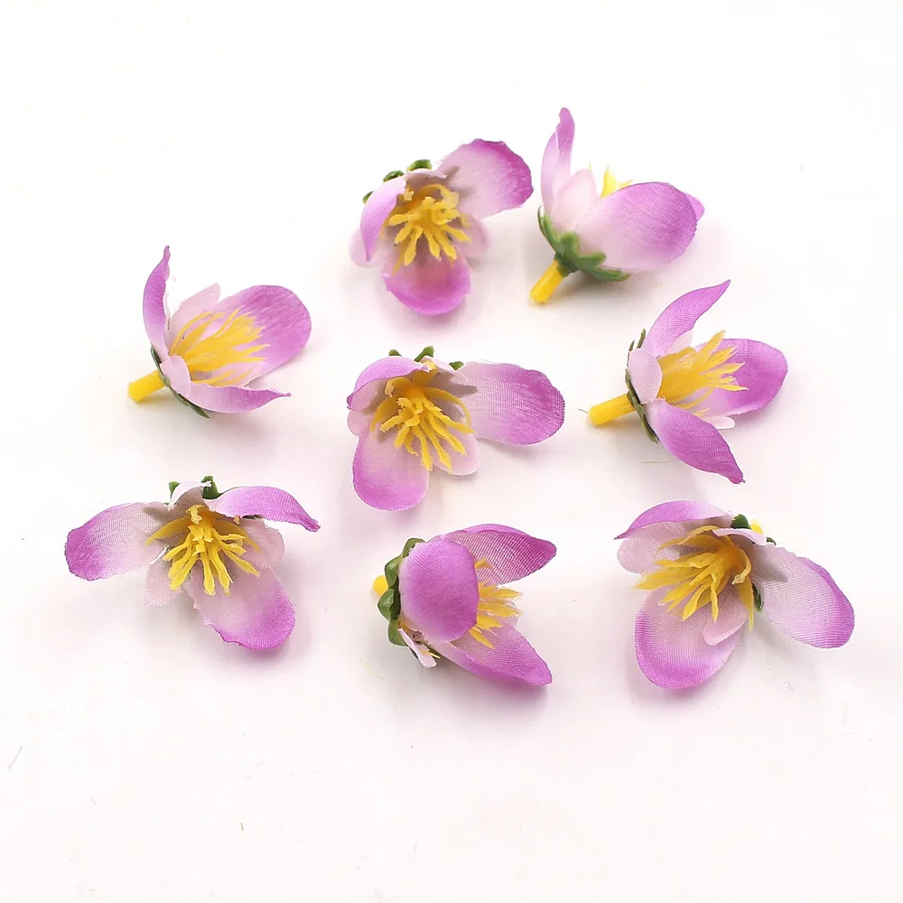10pcs Triangle Plum Artificial Flowers For Wedding Home Decoration Wreath Cloth Apparel Sewing Needlework Art DIY Mariage Craft 10pcs Triangle Plum Artificial Flowers For Wedding Home Decoration Wreath Cloth Apparel Sewing Needlework Art DIY Mariage Craft