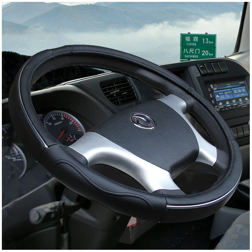 Genuine Leather Steering Wheel Covers for Car Bus Truck 36 38 40 42 45 47 50cm Diameter Auto Steering-wheel cover