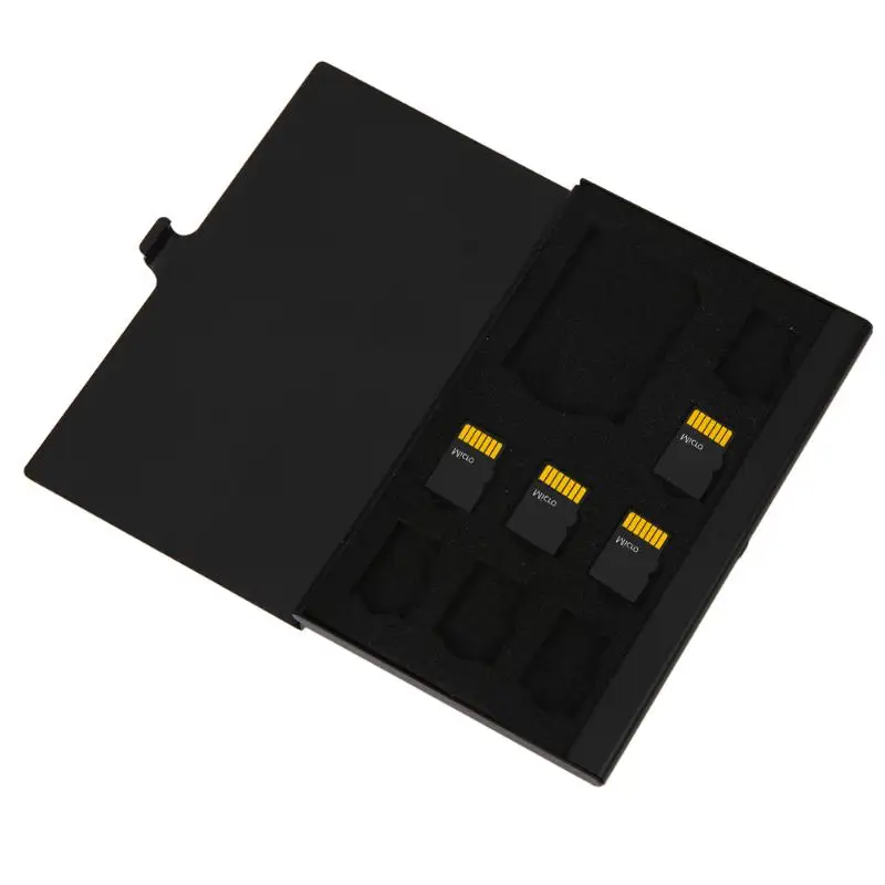 

Memory Card Case Monolayer Aluminum 1SD+ 8TF Micro SD Cards Pin Storage Box Case Holder Portable Game Memory Card Case Holder