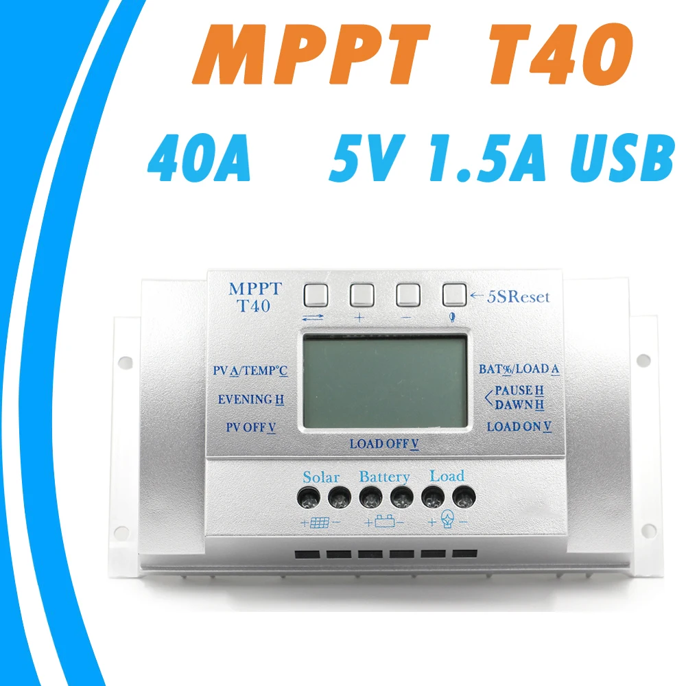 T40 Solar Laderegler 60A MPPT 12//24V Controller mit Display
