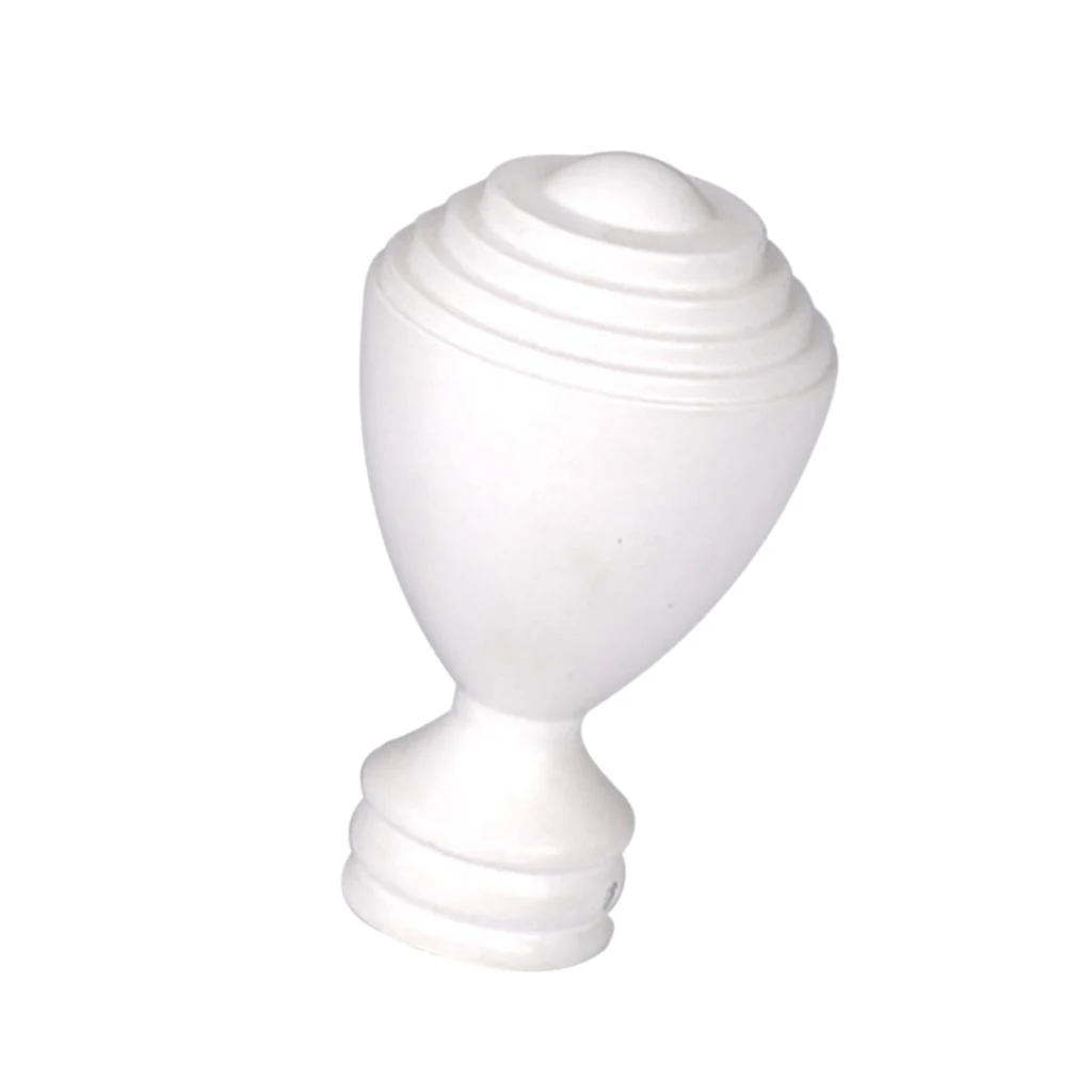 High quality 1 xMetal Curtain Pole Finial, Window Drapery Rod Decorative End Head White O Thick Single Curtain Rod Set