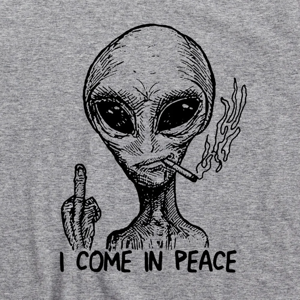 Мужская футболка с космосом Alien I Come In Peace инопланетным НЛО районом 51 roswel одежда