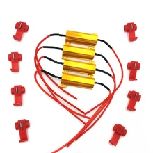 4 Pcs 50W 6 ohm Load Resistors LED Flash Rate Turn Signals Light Indicator Controllers Brake Motorcycle With 8 Quick Wire Clip