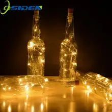 Luzes de garrafa de vinho 2m 20 leds, com rolha embutida, bateria, led em formato de cortiça, fio de cobre, prata, colorida, fadas mini corda luzes