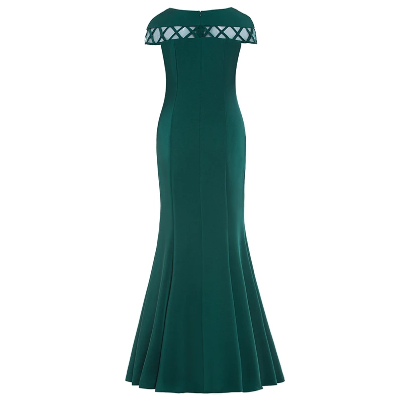 Танпелл Русалка вечернее платье роскошный темно-Королевский синий колпачок рукава длиной до пола платье женское свадебное платье