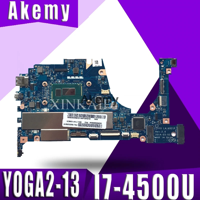 

ZIVY0 LA-A921P Laptop motherboard for Lenovo YOGA2 13 YOGA Test original mainboard 8G-RAM I7-4500U