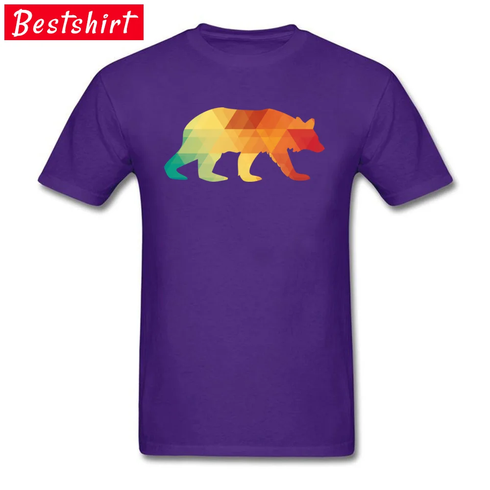 Bear Harlequin Fashionable Short Sleeve Printed T-shirts 100% Cotton Fabric O-Neck Men Tops T Shirt Street T-shirts Lovers Day Bear Harlequin purple