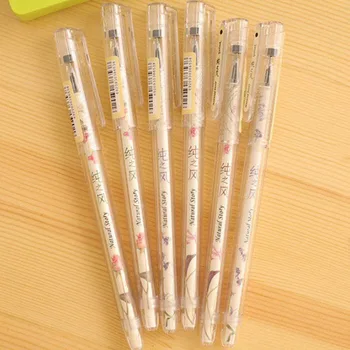

4 Pcs/set Cute Flowers Black Red Ink Gel Pens Kawaii Stationery Writing Pens for Office School Supplies Gift