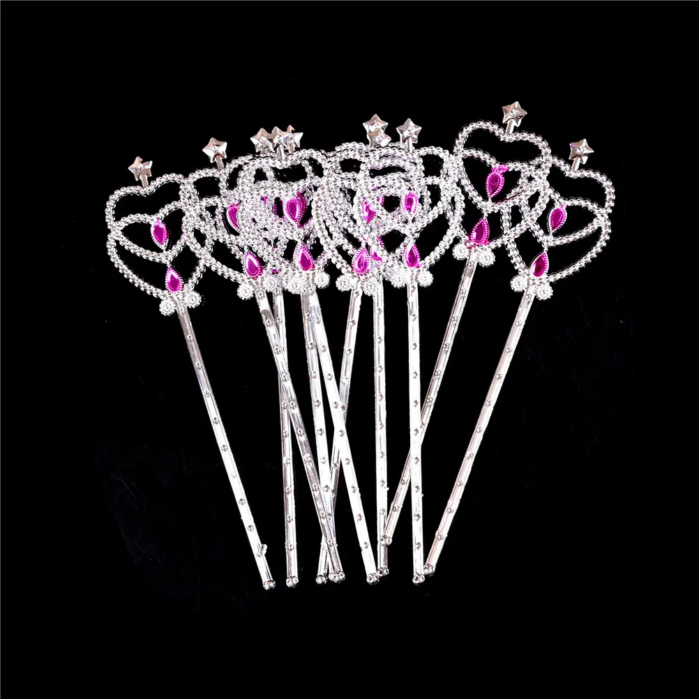 

10CS/set plated Toys Girls Accessories Play House Toys Princess Wand For Party Favors