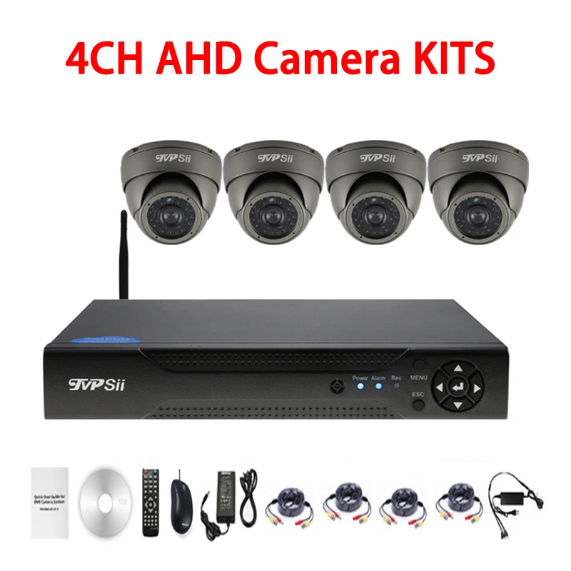 

24Pcs Infrared Leds 1mp 720P OV9732 Waterproof 4CH 4 Channel Outdoor WIFI Dome AHD CCTV Surveillance Camera Kits Free Shipping