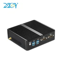 XCY Mini PC Windows 10 Celeron 3205U 3215U 3755U Pentium 3805U 2 LAN 2 COM Nettop Micro Desktop PC HTPC HDMI VGA WiFi