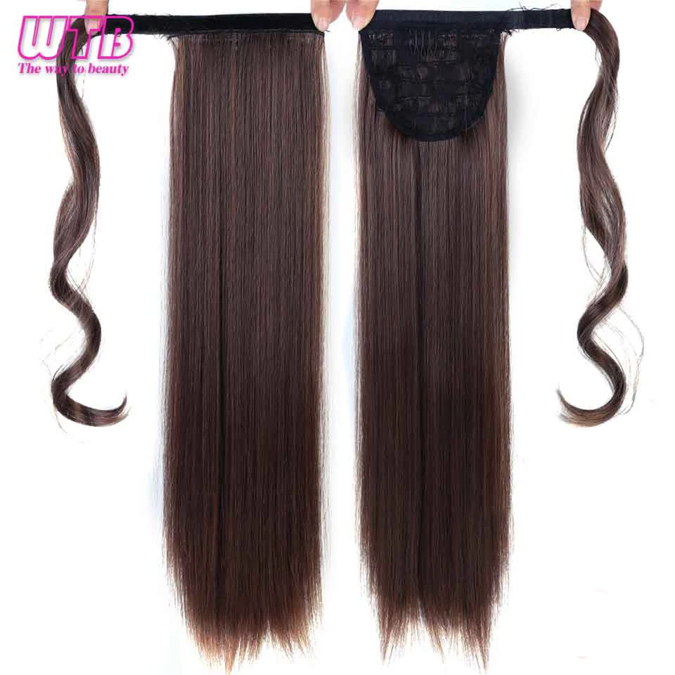  WTB Synthetic Hair Pony Tail Hair Extensions Long Straight Heat Resistant Clip In Hair Tail False H