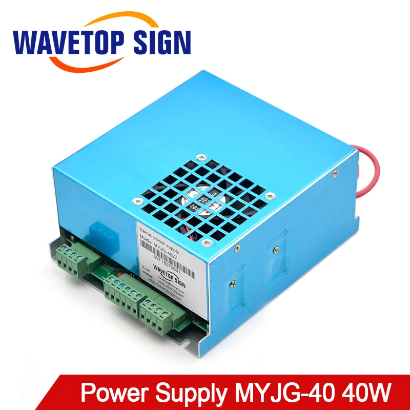 WaveTopSign MYJG-40 CO2 лазерной питание 40 Вт 110 В/220 В для CO2 трубки Высокое напряжение гравировка резка машины