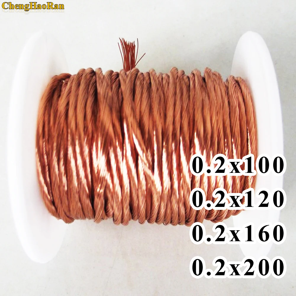 

ChengHaoRan 1m 0.2x100 0.2x120 0.2x160 0.2x200 Shares Litz wire stranded enamelled copper wire / braided multi-strand wire