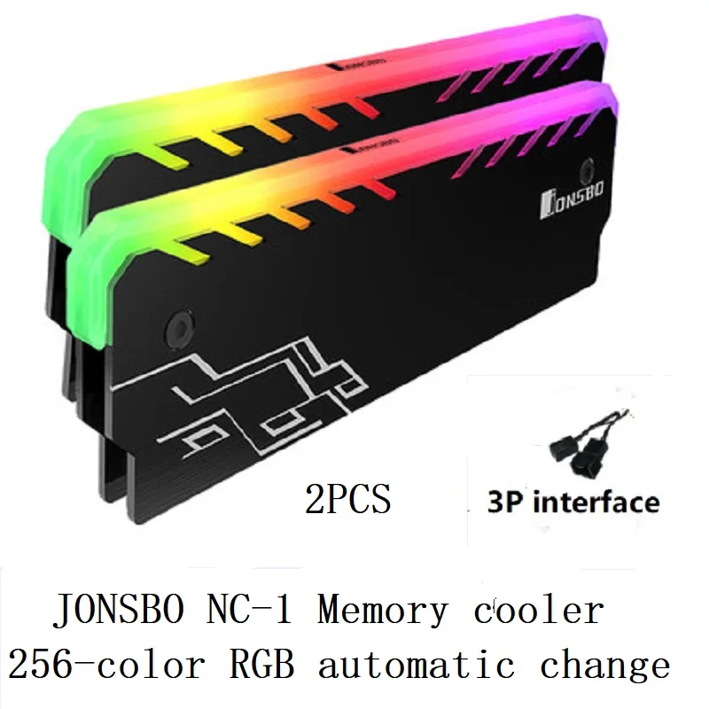 2 шт. памяти охлаждения жилет радиатор оболочки RGB светодиодный 256 автоматический