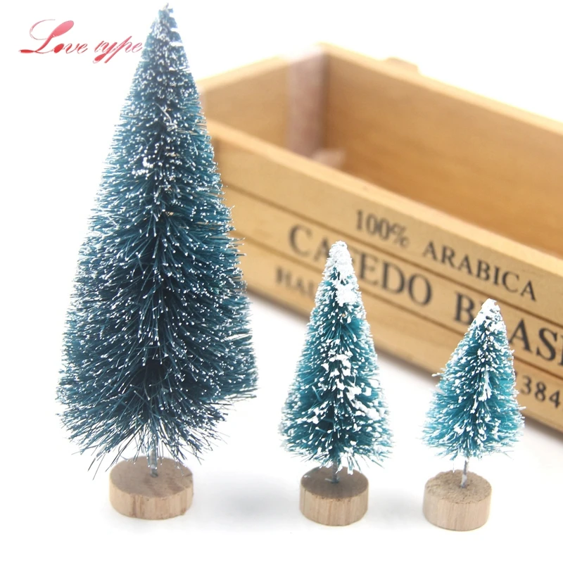 

Hot!3PCS 3Size Creative Christmas Tree Small Pine Tree Mini Trees Placed In The Desktop DIY Home Christmas Decorations Kids Gift