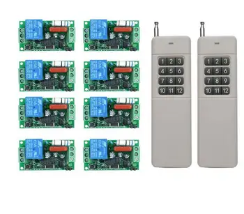 

free ship home universal AC 110V 220V RF Wireless Remote Control Switch System 8CH 2xTransmitter+Receiver