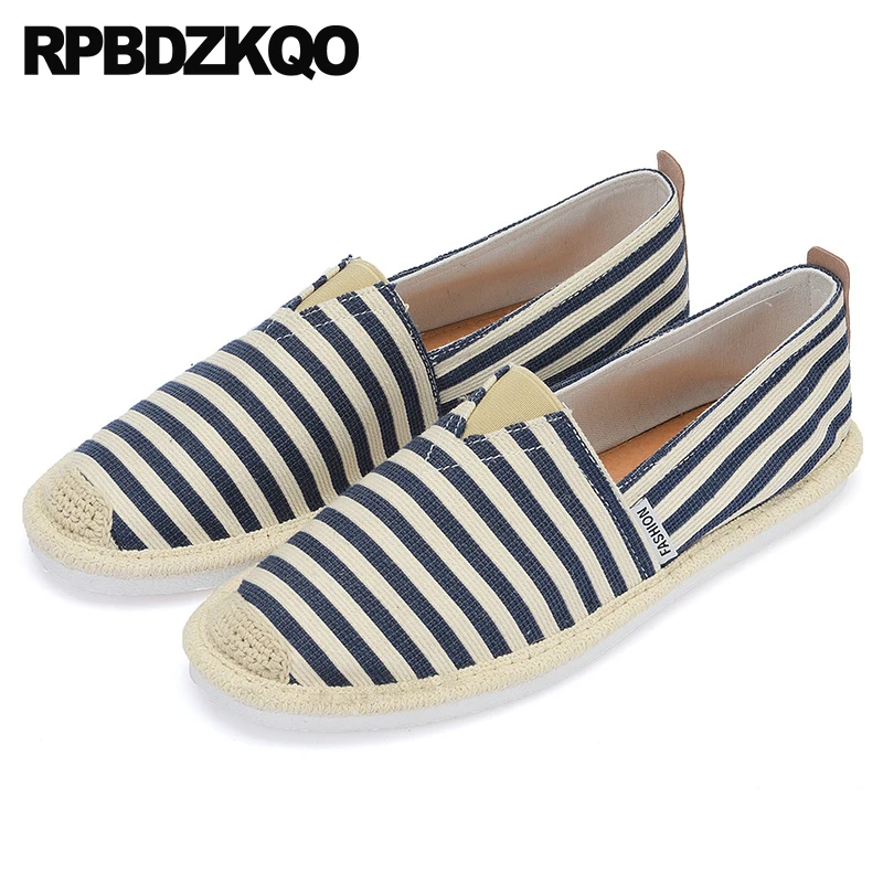 

Casual Flats Canvas Slip On Designer Shoes China 2018 Fashion Espadrilles Rubber Sole Hemp Popular Black Men Breathable Blue