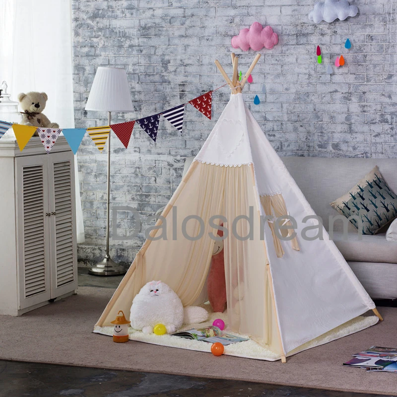 Dalos Dream Kids Teepee Tents Indian Tipi Tent Lace Game House Indoor