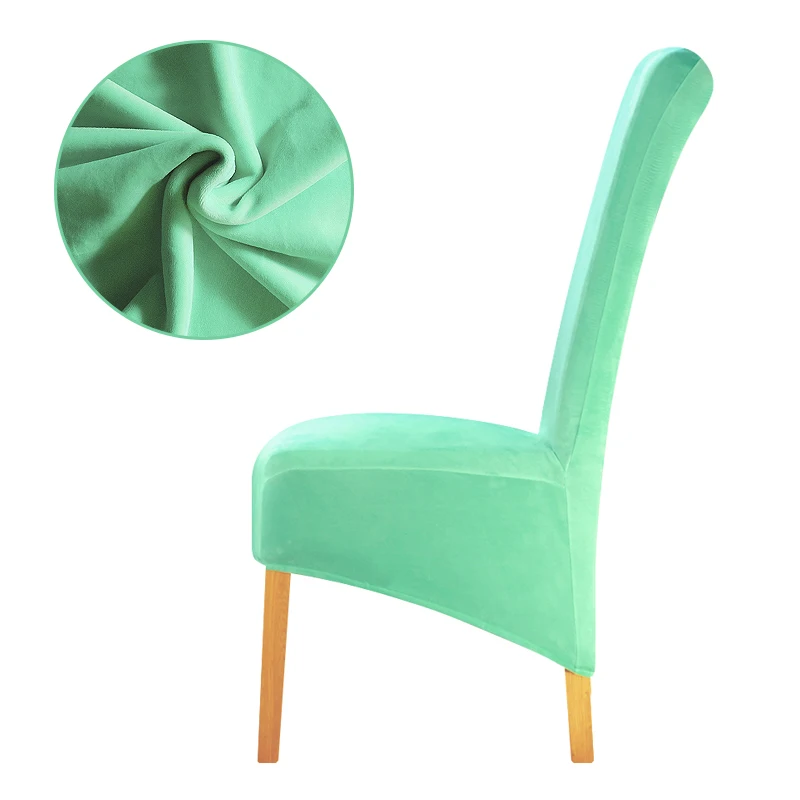 Бархатная ткань Европа длинная высокая королевская спинка чехлы для стульев чехлы для сидений ресторана отеля вечерние банкетные домашние кресла - Цвет: Tiffany