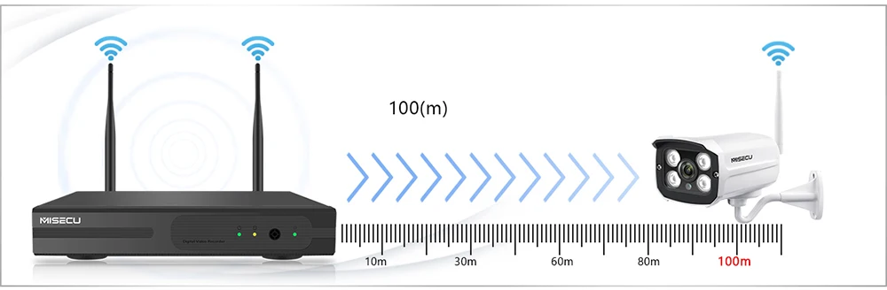 MISECU Plug and Play 4CH 1080P HD Беспроводной NVR комплект P2P 1080P 2MP Крытый Открытый камера Аудио запись Водонепроницаемая CCTV wifi система