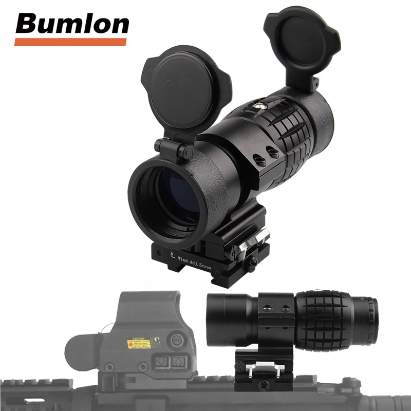 Тактический прицел Лупа 3x30 мм оптический для прицела Aimpoint с откидной на боковую