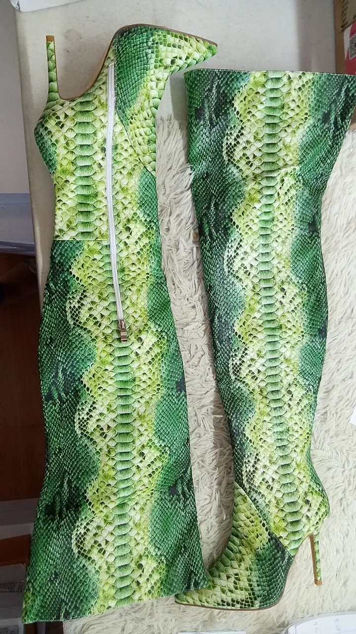 Punta Mujeres Alta gris Sexy Piel Reales Fotos Apretado Nueva Oscuro De Python Serpiente Primavera rojo multiple Tacón Botas Claro Eq84Z