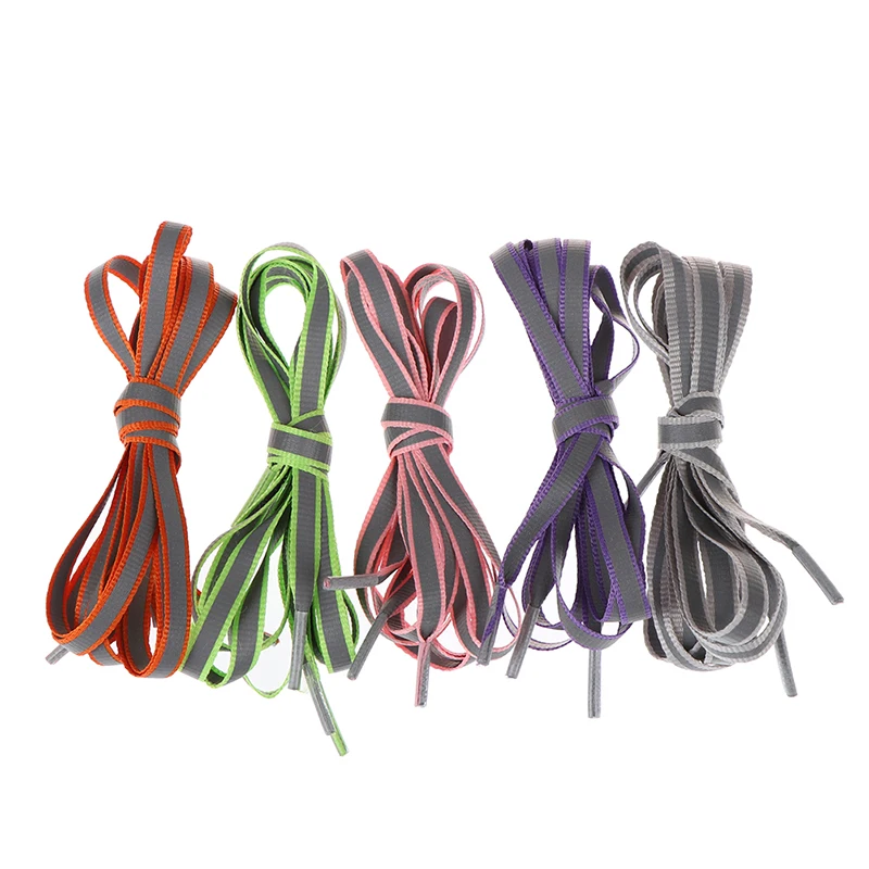 

1 Pair 100cm Candy Color Shoelaces Flat Bootlace Reflective Shoe Laces