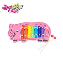 DANNIQITE Baby Child Kids 8-Note Colorful Piggy Wisdom Smart Clever Development Musical Toy