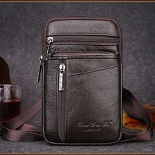 Новая мужская сумка из натуральной кожи высокого качества, модная сумка через плечо, поясная сумка на пояс, чехол для телефона, портсигар, кошелек