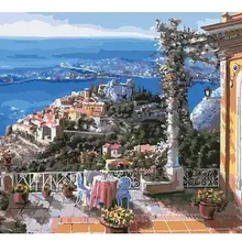 21068 вид на город в солнечный день-краска по комплекты номеров для взрослых DIY
