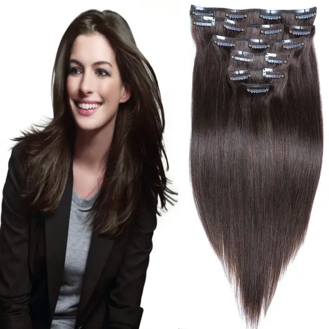 Clip In Virgin Brazilian Straight Hair Clip In Human Hair