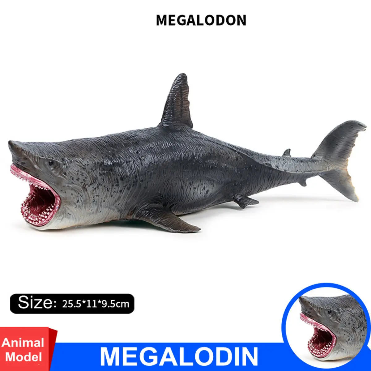 Megalodon Figure Ancient Shark Wild Animal PVC Model Toy Collector Decor Gift