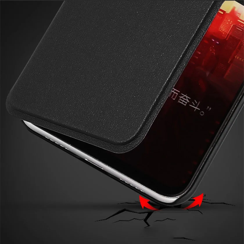 Чехол с откидной крышкой для Xiaomi Redmi 7 кожаный пластиковый защитный чехол
